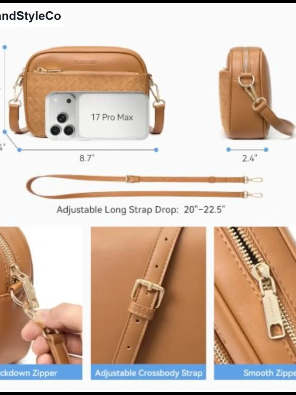 Small Crossbody Bag RFID Vegan Leather Purse Women's Handbag Suede